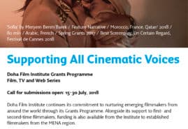ZAAPLIKUJ O GRANT DO DOHA FILM INSTITUTE